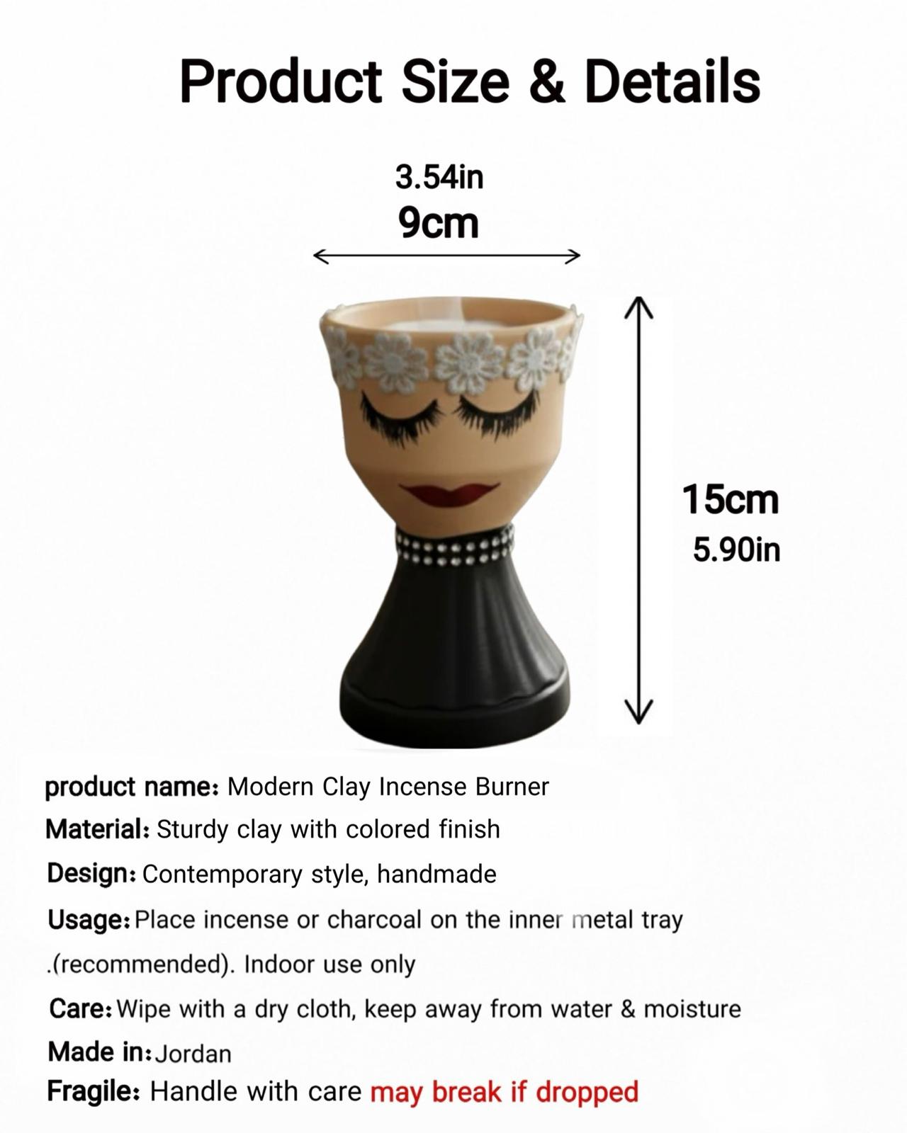 Clay Incense Burner – Elegant Traditional Décor-مبخرة فخار