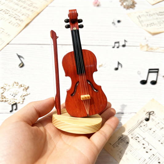 Handmade Wooden Violin Figurine