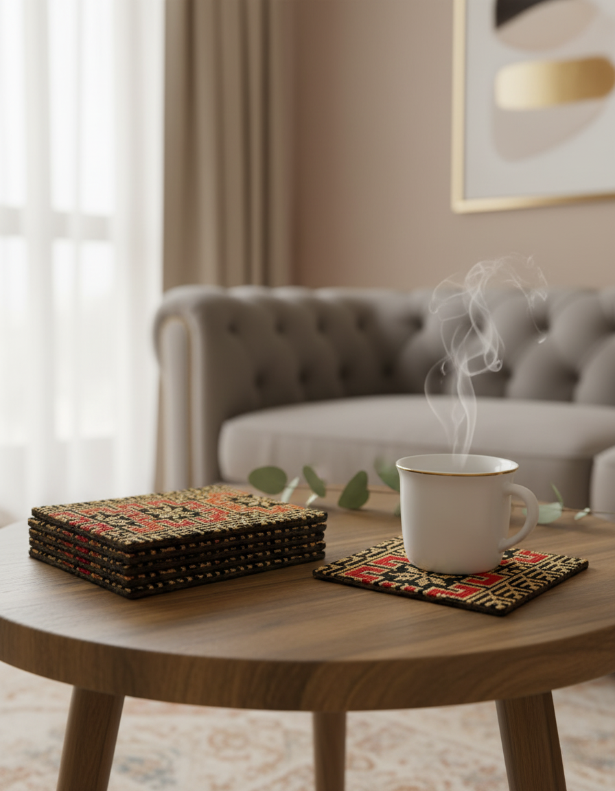 Embroidered Fabric Coasters | Lightweight & Colorful