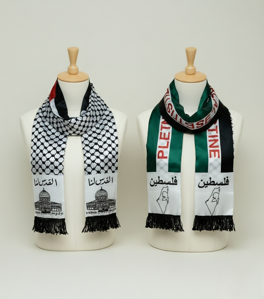 Palestinian-inspired satin scarf