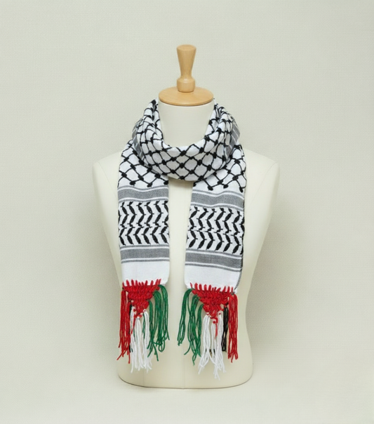 A scarf inspired by Palestinian heritage.